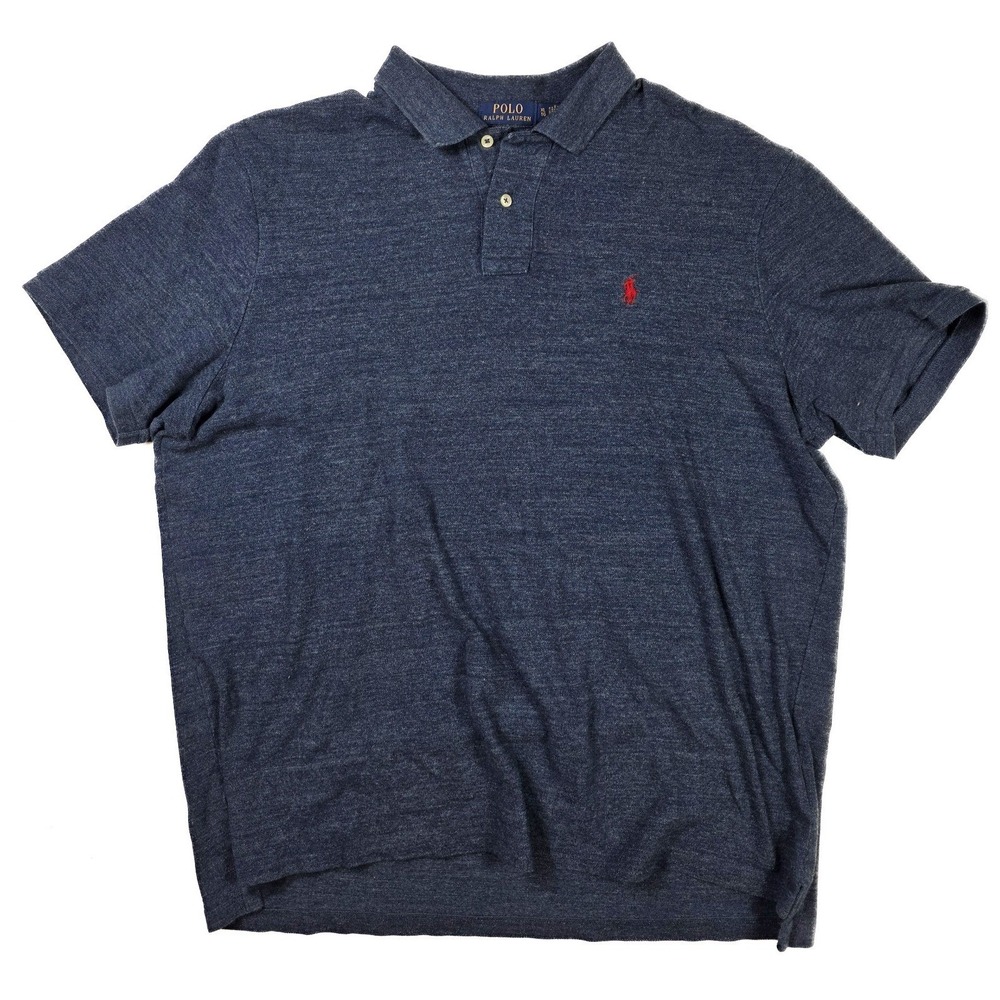 Polo‎ Ralph Lauren Classic Fit Navy 1/4 Button Short Sleeve Polo Men's Size XL